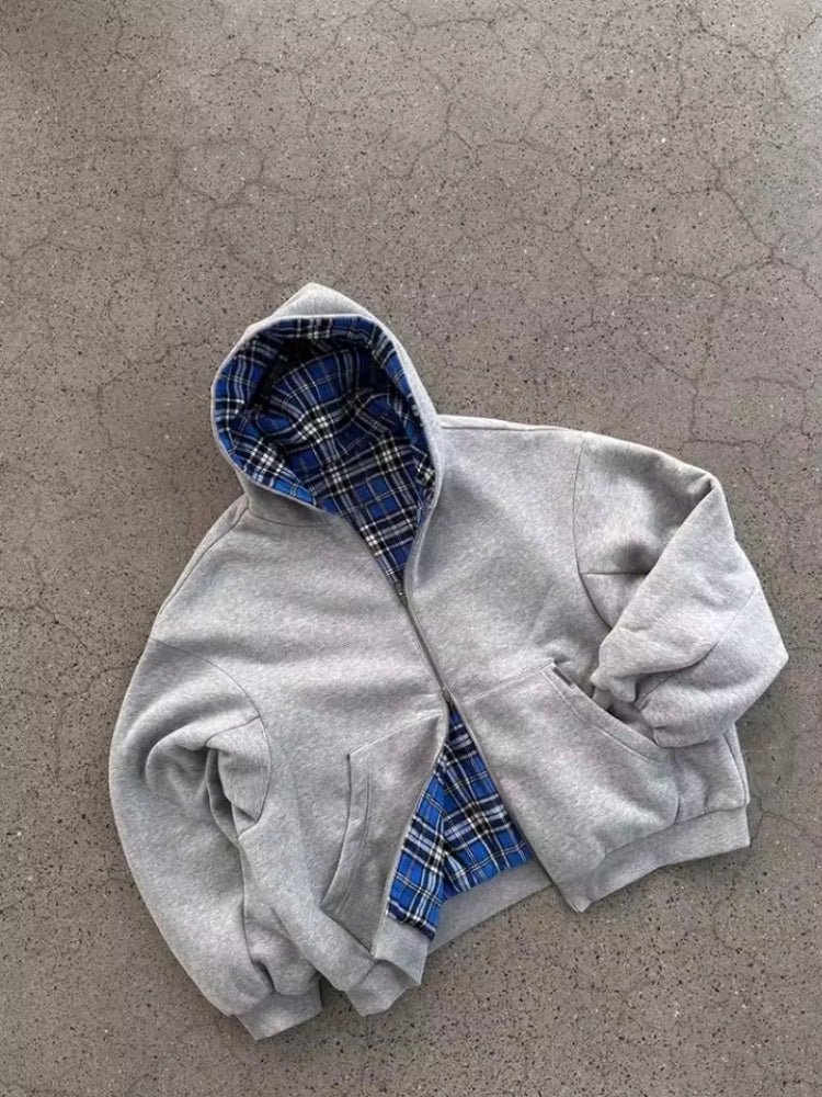 ARCHIVE_13 : DUAL-LAYER PLAID ZIP