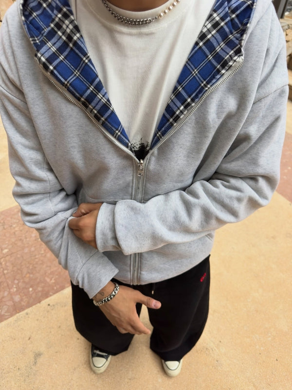 ARCHIVE_13 : DUAL-LAYER PLAID ZIP