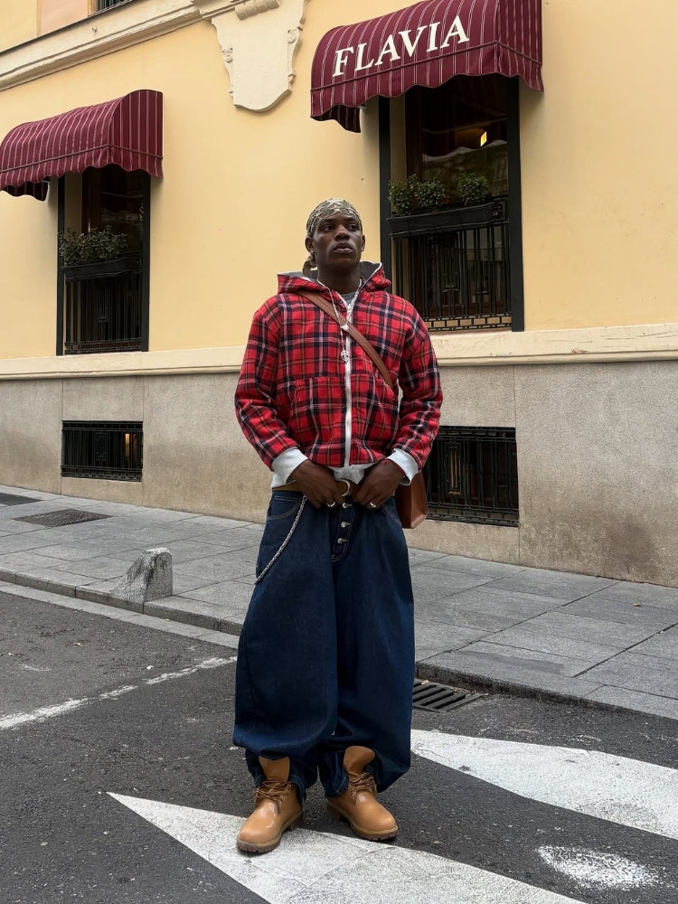 ARCHIVE_13 : DUAL-LAYER PLAID ZIP