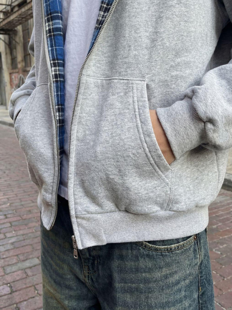 ARCHIVE_13 : DUAL-LAYER PLAID ZIP