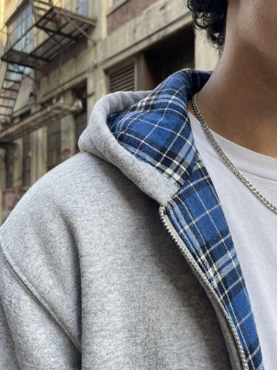 ARCHIVE_13 : DUAL-LAYER PLAID ZIP