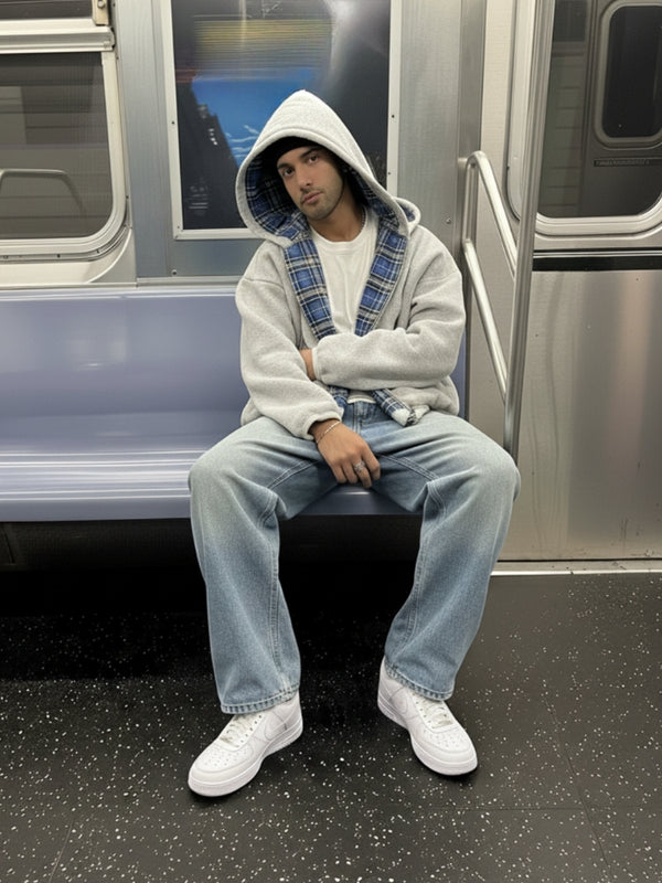 ARCHIVE_13 : DUAL-LAYER PLAID ZIP