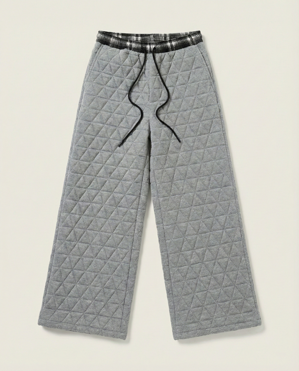 ARCHIVE_05 : GEO-QUILT WIDE SWEATPANTS