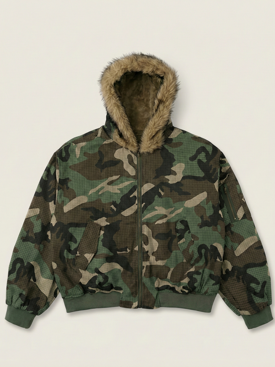 ARCHIVE_04 : REVERSIBLE CAMO FUR JACKET