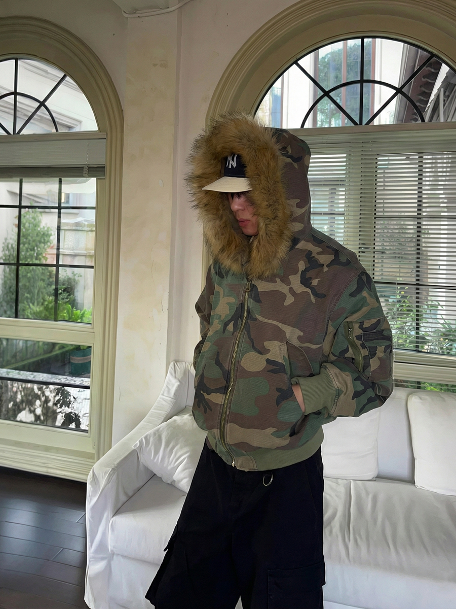 ARCHIVE_04 : REVERSIBLE CAMO FUR JACKET