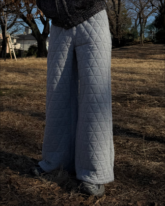 ARCHIVE_05 : GEO-QUILT WIDE SWEATPANTS