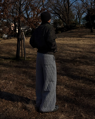 ARCHIVE_05 : GEO-QUILT WIDE SWEATPANTS