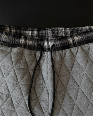 ARCHIVE_05 : GEO-QUILT WIDE SWEATPANTS