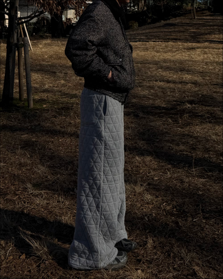 ARCHIVE_05 : GEO-QUILT WIDE SWEATPANTS