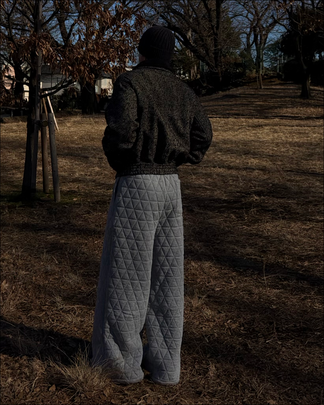 ARCHIVE_05 : GEO-QUILT WIDE SWEATPANTS