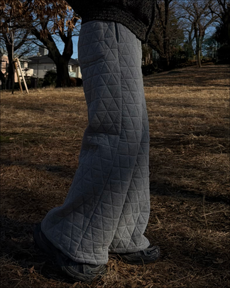 ARCHIVE_05 : GEO-QUILT WIDE SWEATPANTS